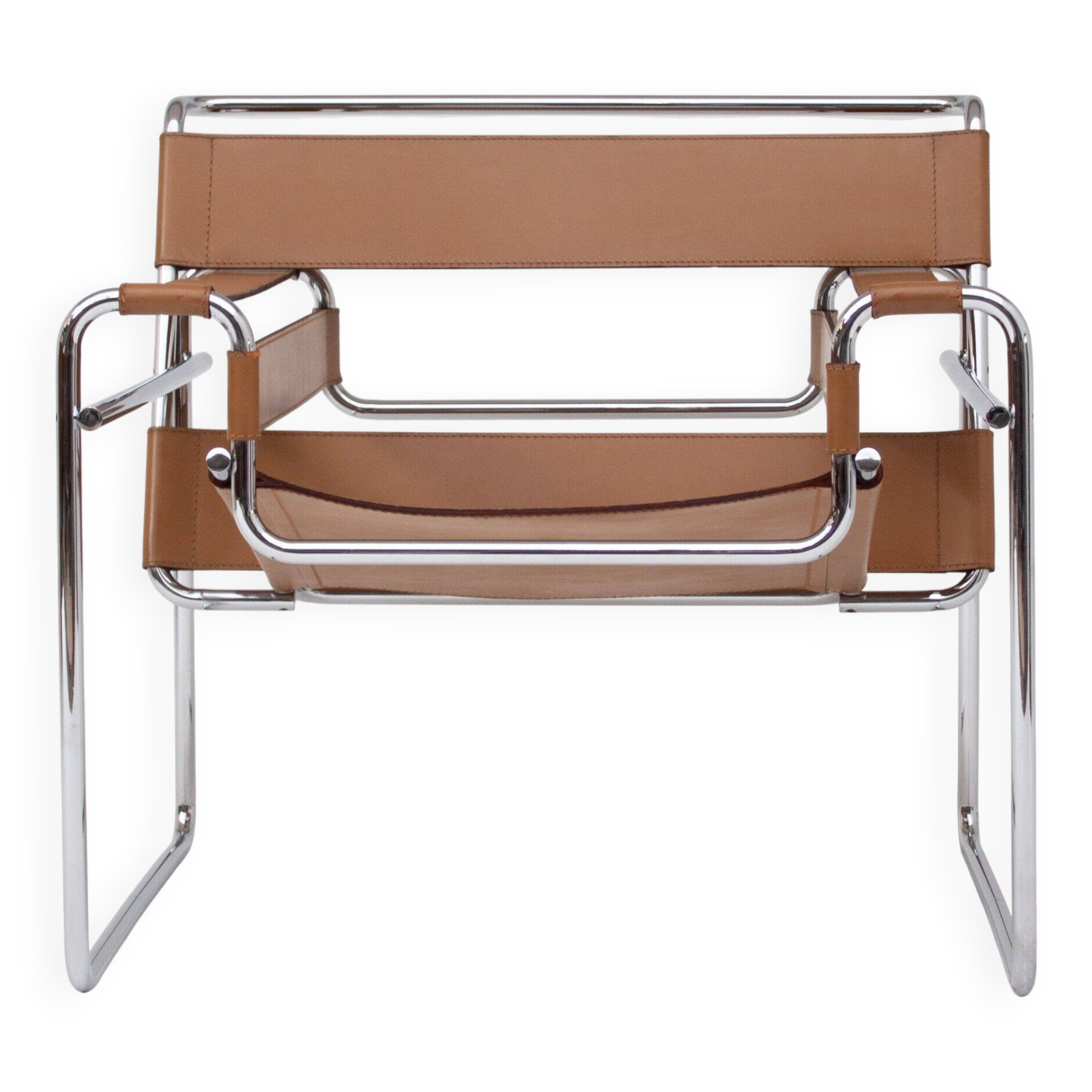 Fauteuil Wassily de Marcel Breuer en cuir cognac