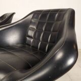 Vintage black skai armchairs