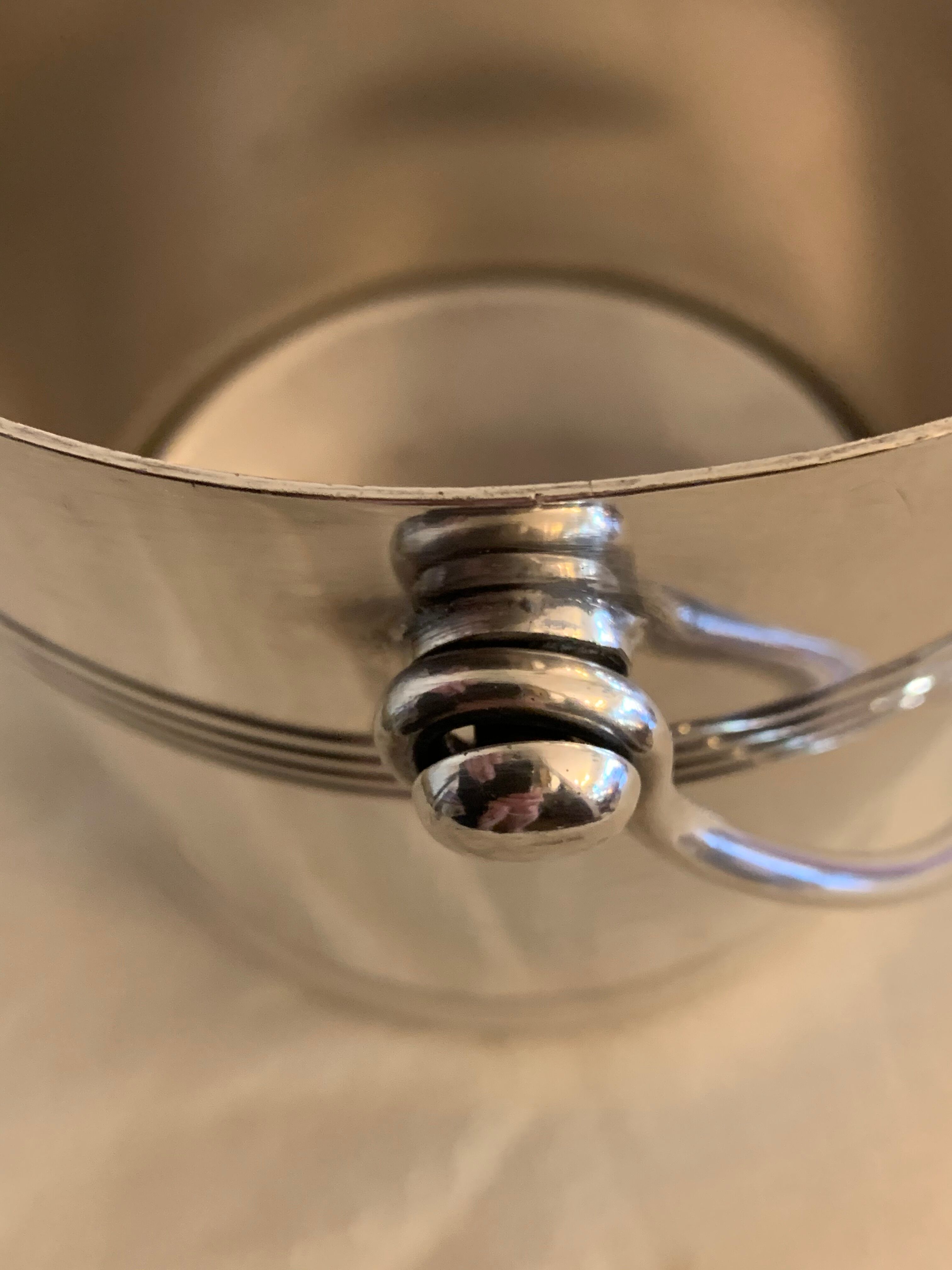 Pair of luc Lanel Christofle Gallia silver metal ice buckets 1940