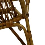 Ensemble vintage de 4 fauteuils club en rotin Rohe Noordwolde 1960