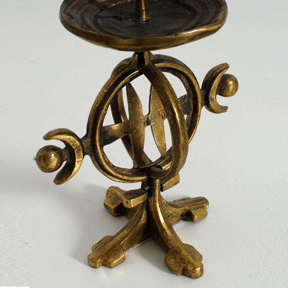 Norwegian Brass Chandelier Arts & Crafts 1960