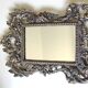 Antique/Rocaille/Louis XV Style Table Mirror. In silver-plated bronze