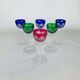 6 verres à liqueur Saint Louis modèle Massenet, colorés