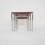 Rosewood and metal nesting tables, The Netherlands 1960's