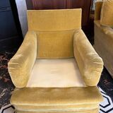 Paire de fauteuils en velours 1960