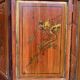 Chinese screen with five wooden panels, gilded décor of characters, vegetables, flowers and birds