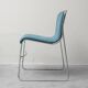 Set of 4 vintage metal and blue fabric chairs, 1970s modernist