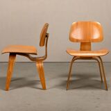 Charles and Ray Eames Early DCW Ash Plywood Dining Chairs for Herman Miller