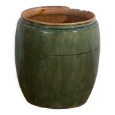 Jarre ancienne émaillée vert émeraude (vers 1820) #2