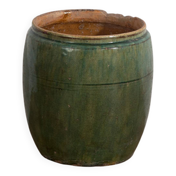 Jarre ancienne émaillée vert émeraude (vers 1820) #2