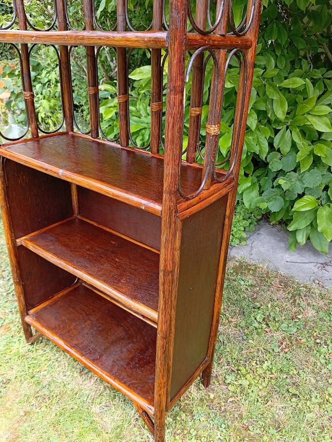 Bamboo wicker bookshelf