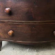 Antique Mahogany Bow Front Chest of 3 Drawers Georgian c1800-1830 Splay Fee