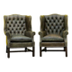 Vintage leather chesterfield wingback armchair-(price is for one Chair)