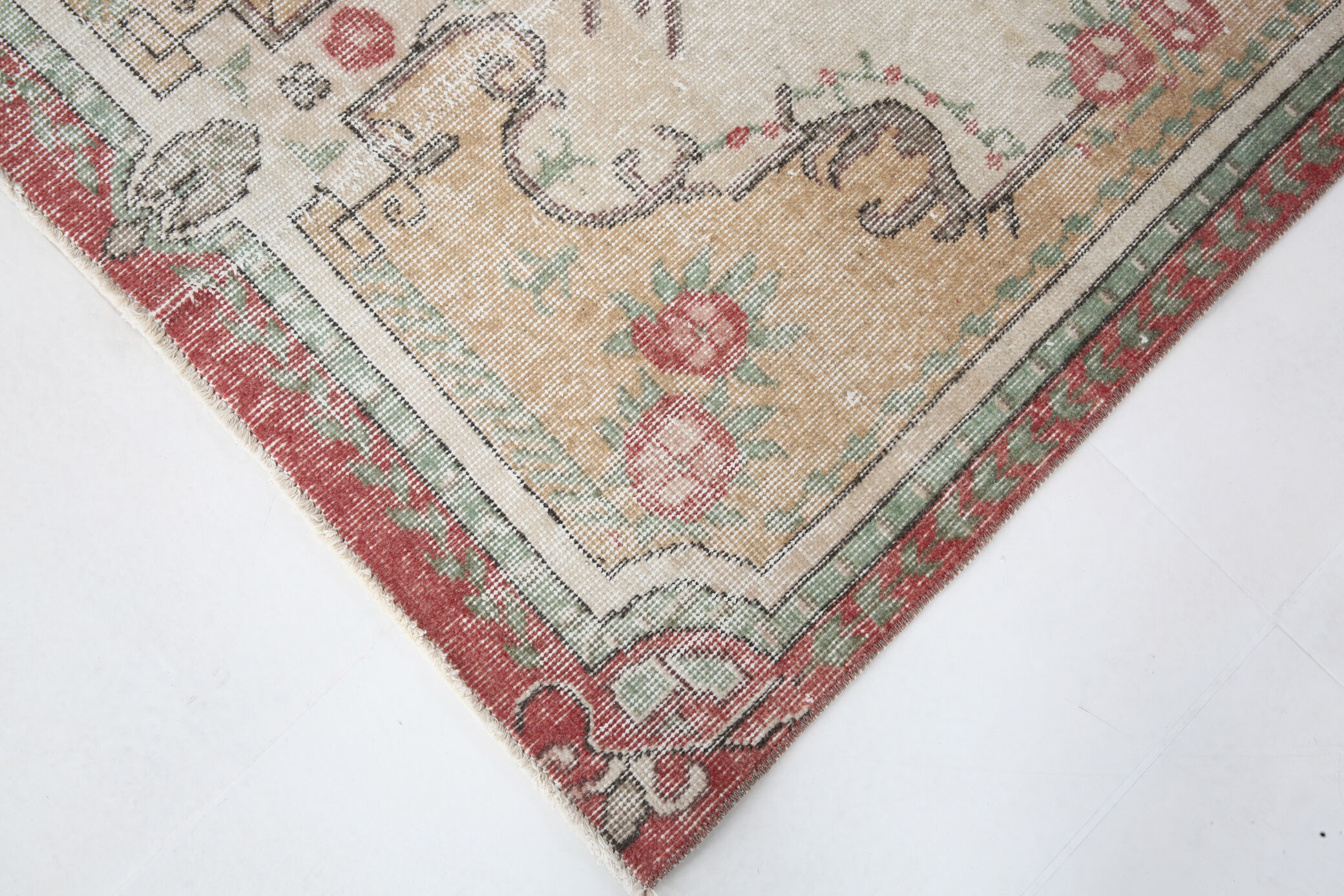 3x6 Shades Of Beige Turkish Rug, 204x106Cm