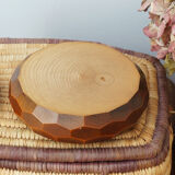 Faceted carved wooden box, vintage