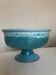 Turquoise ceramic table centre on a stand, Vallauris terracotta, mid-century.