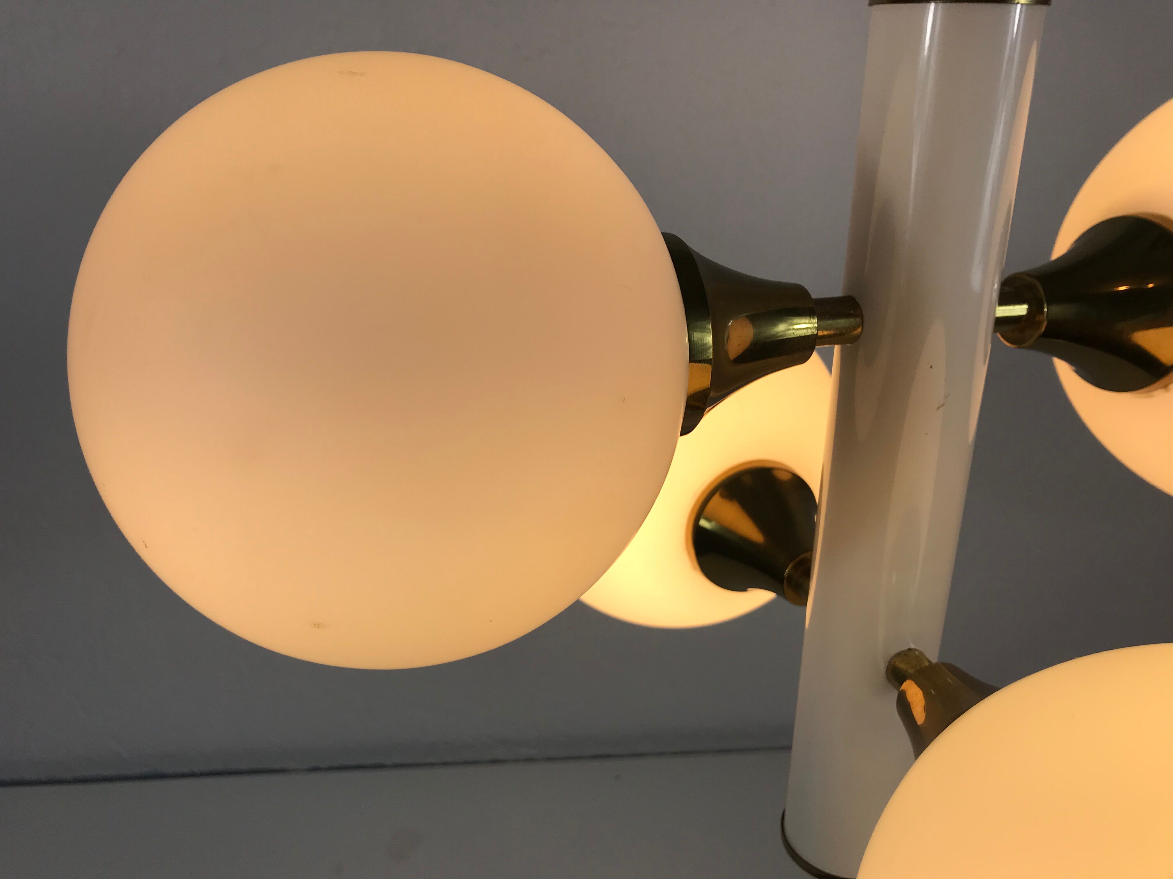 Kaiser Pop Art 4 opaline balls chandelier, 1960s