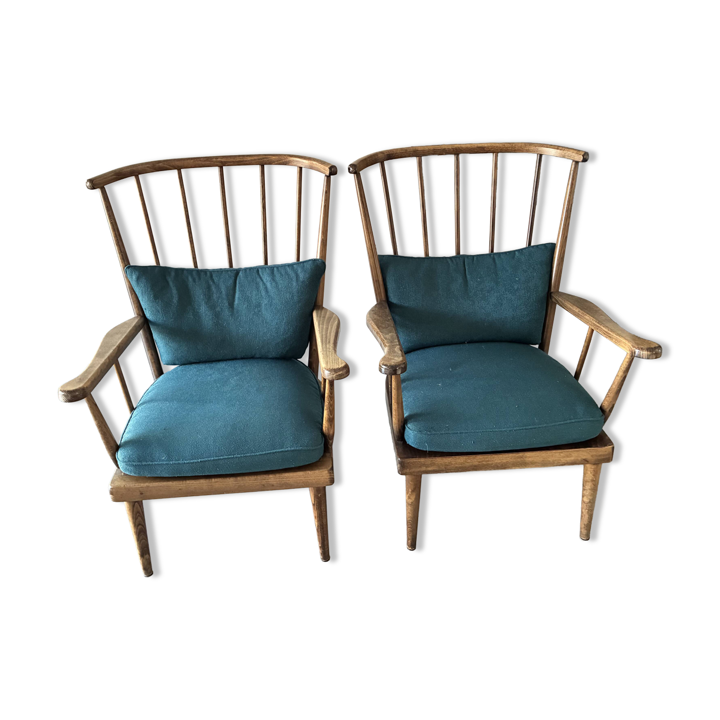 Paire fauteuils Baumann, années 50-60