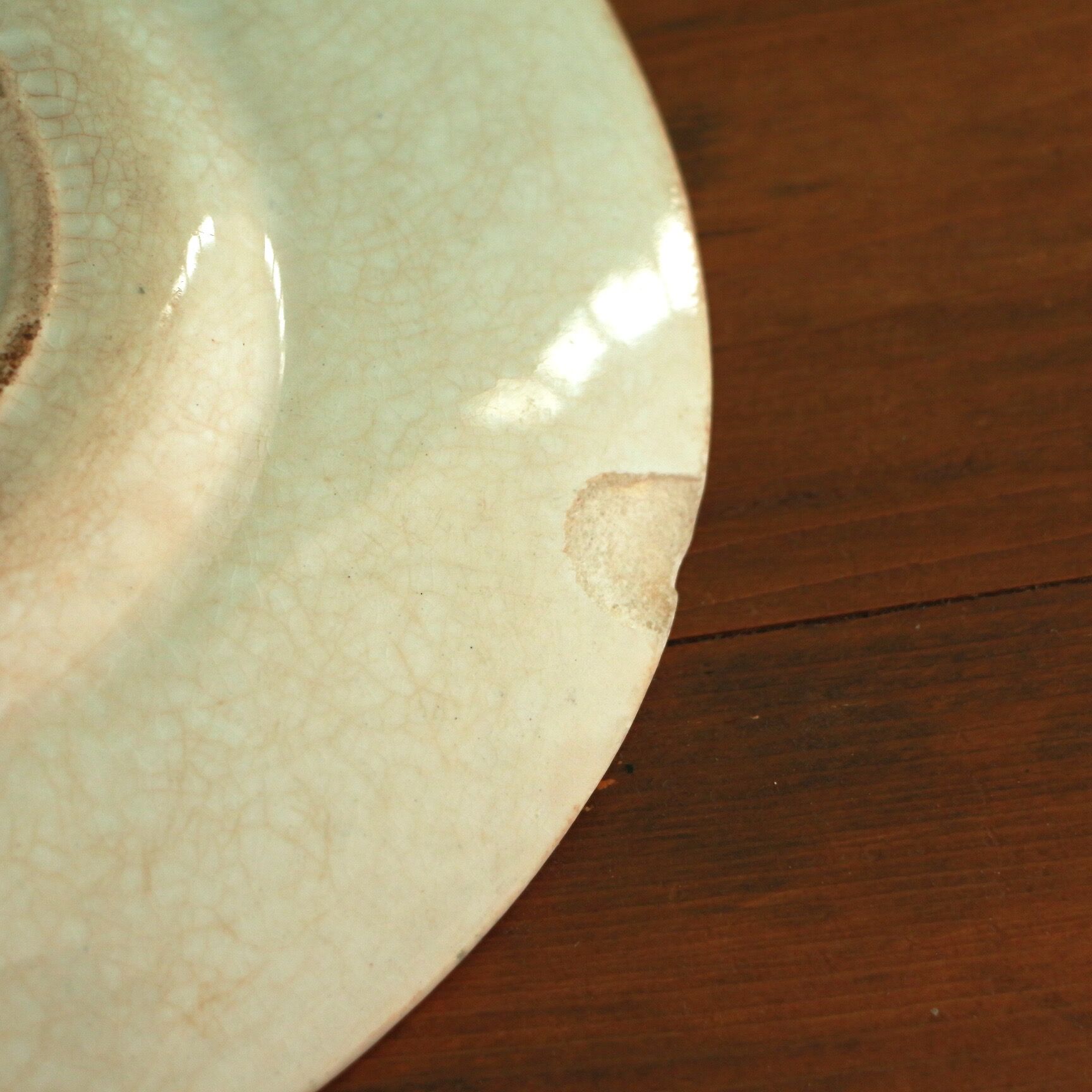 Ancient ravier oval dish in Terre de Fer
