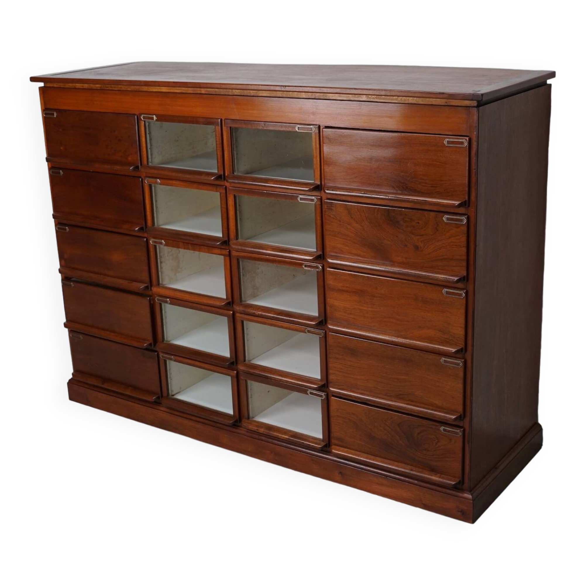 Vintage Dutch Oak / Mahogany Haberdashery Shop Cabinet, 1930s