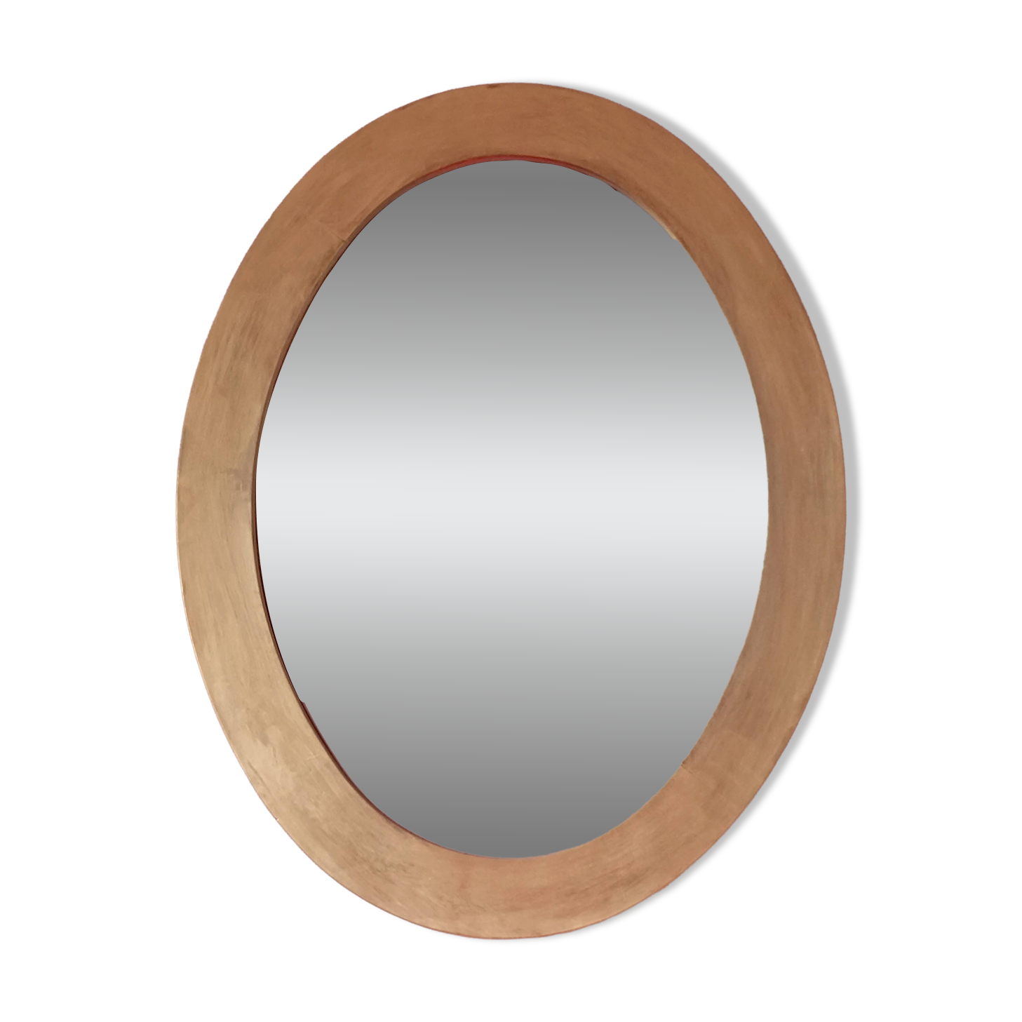 Miroir ovale en bois doré
