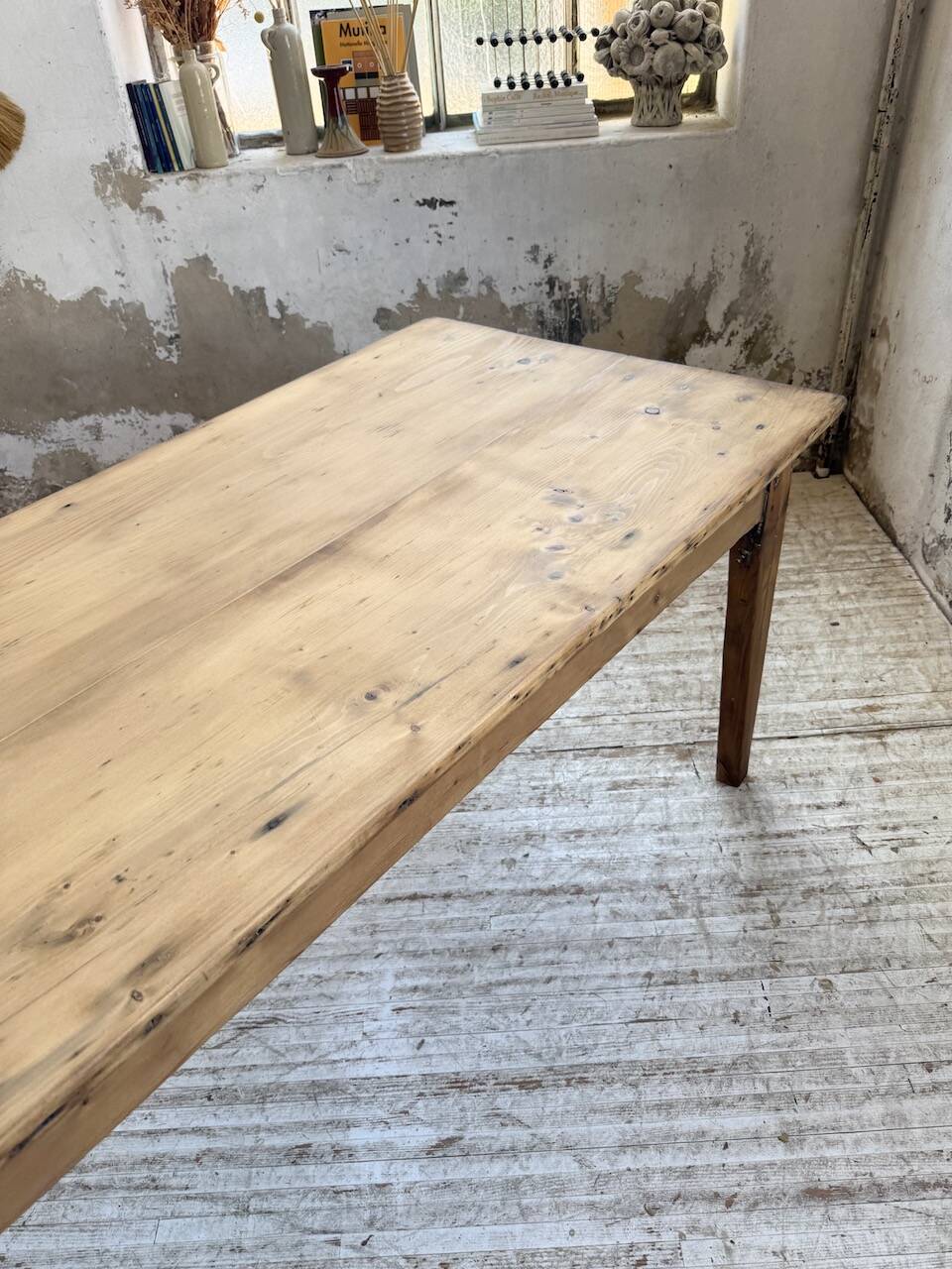 1950s pine farmhouse table 220cm