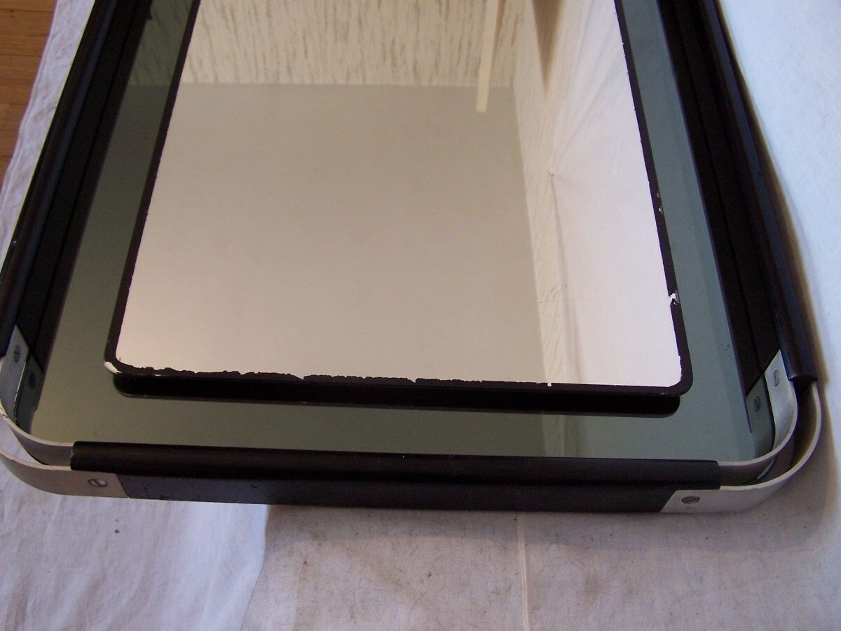 Miroir bicolore années 70 - 43x40 cm