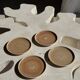 Set of 4 hand-painted Pornic stoneware plates D21