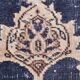 Tapis persan vintage en laine beige et bleu 4x7, tissé à la main, 116x198 cm