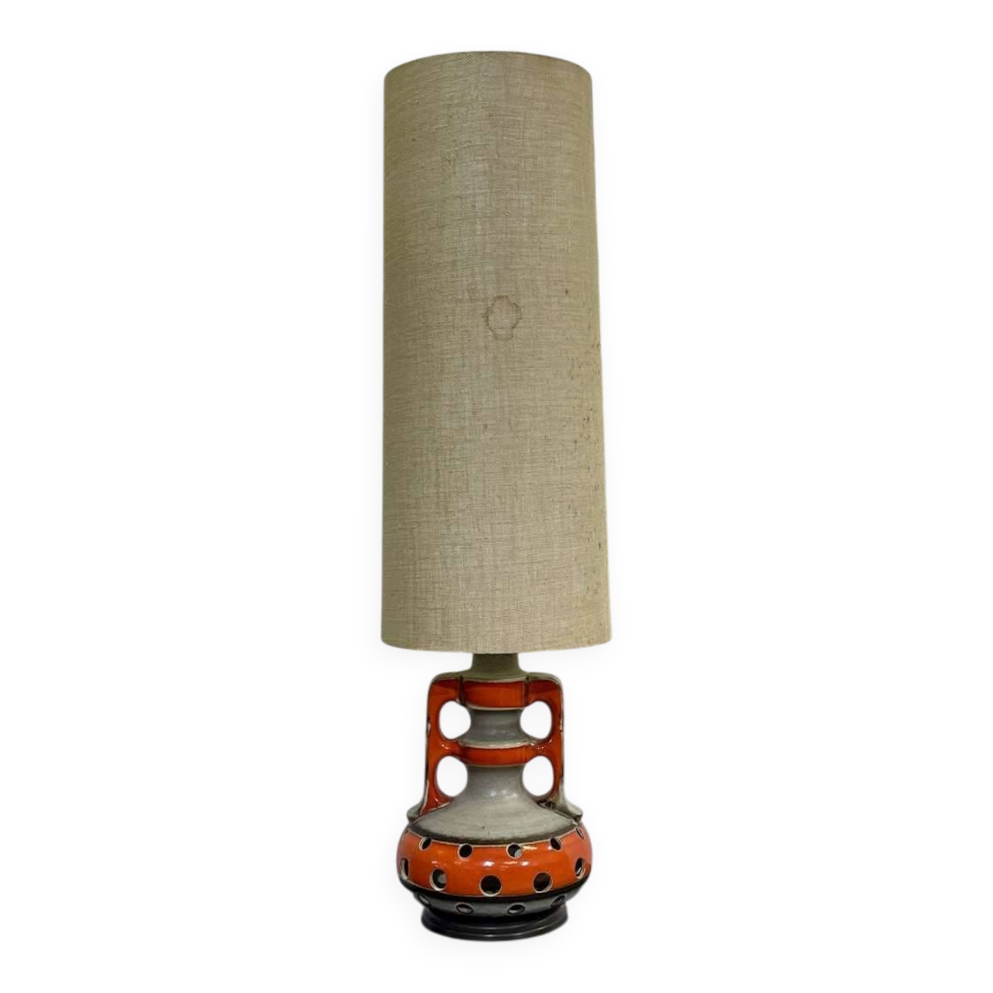 Lampe germany des années 70 avec son abat-jour d'époque