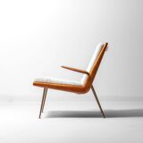 Minimalist 'Boomerang' lounge chair by Peter Hvidt & Orla Møgaard, Denmark