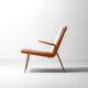 Minimalist 'Boomerang' lounge chair by Peter Hvidt & Orla Møgaard, Denmark