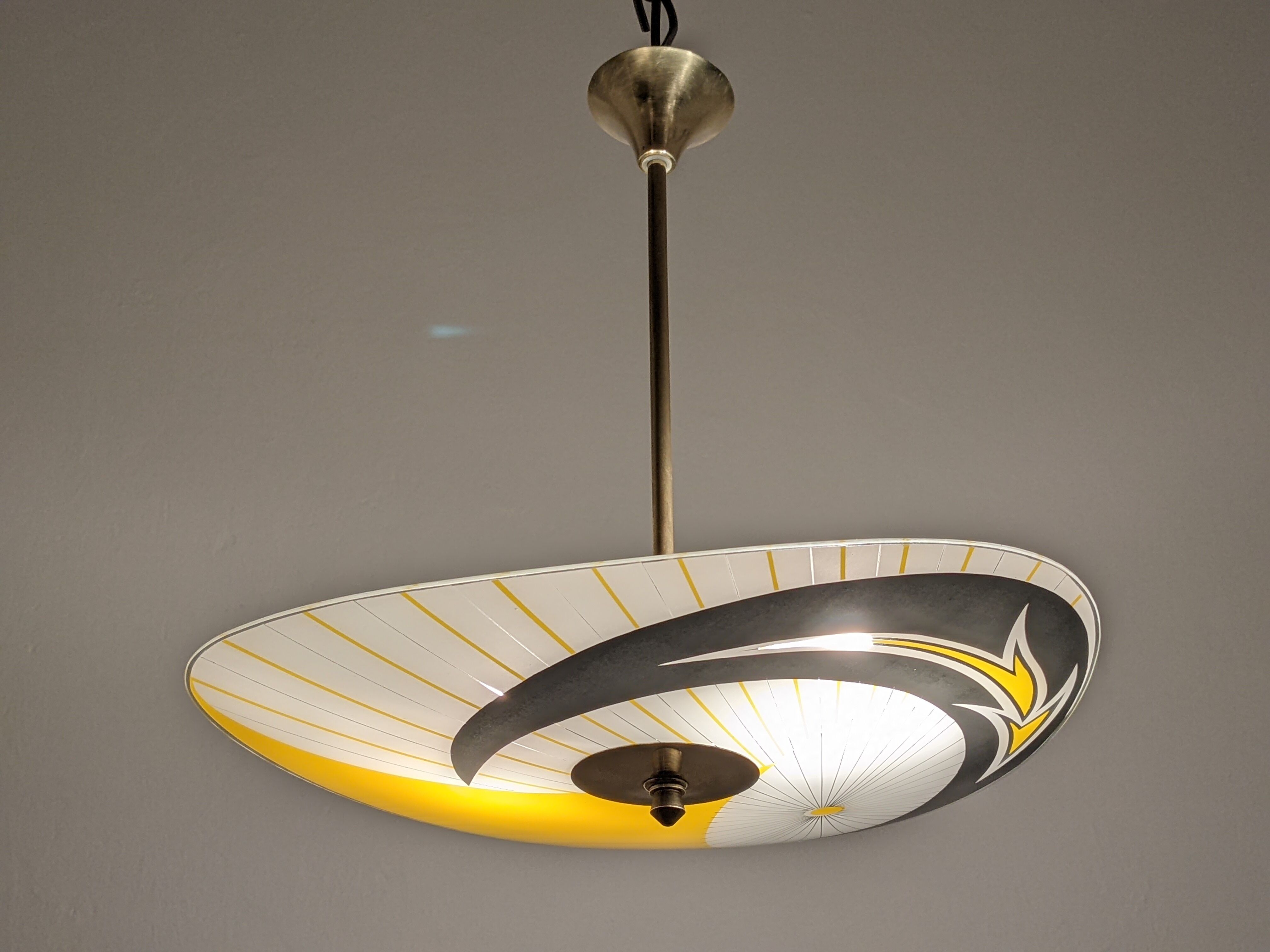 Modernist glass suspension from the 50s/60s