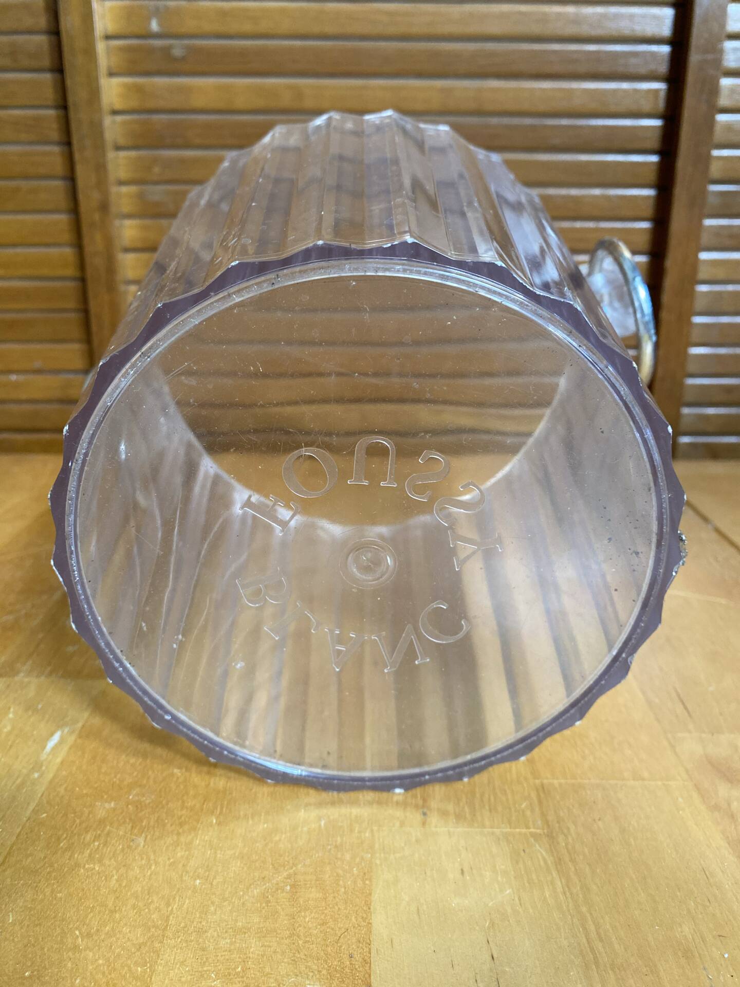 Vintage White Lucite Champagne Bucket FOUSSY Plexi + Metal Handles