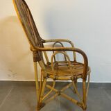 Set of 4 rattan armchairs from the 60s Italian