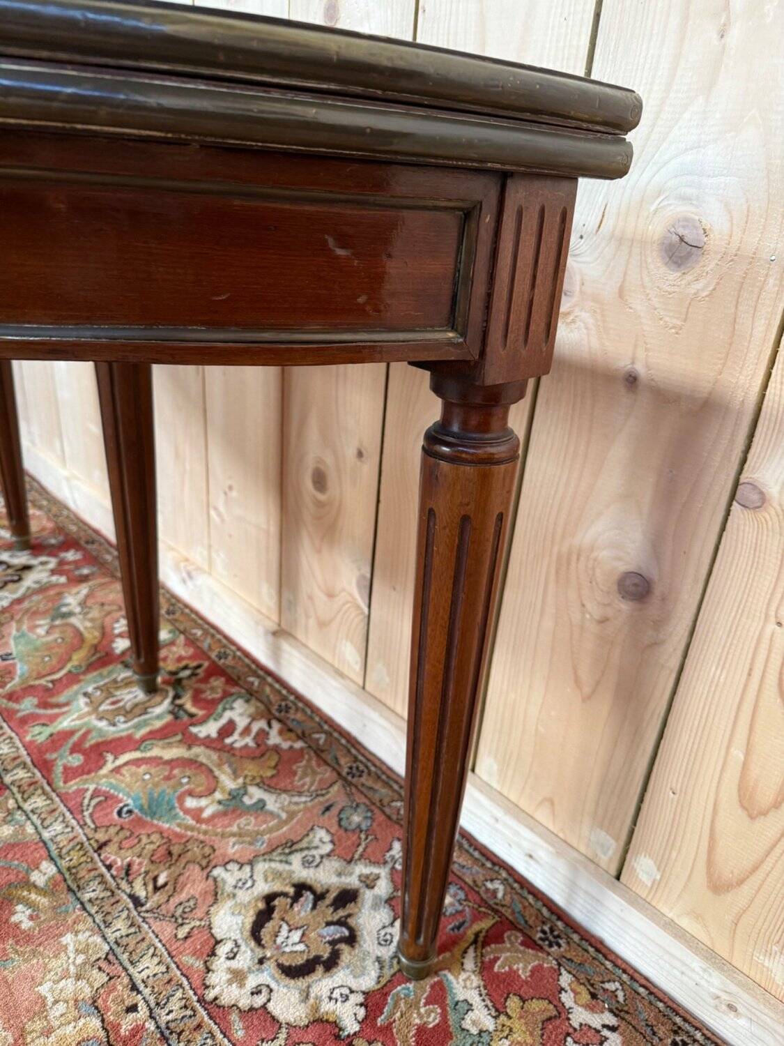 Console - Half-moon table Louis XVI in solid mahogany