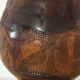 Vintage Turned and Carved Wooden Vase - Vine Decor H 28 cm