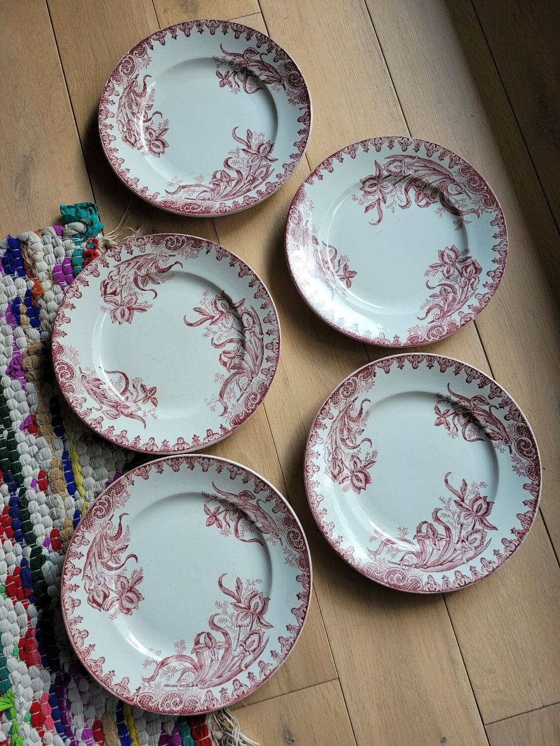 Lot de 5 assiettes plates Terre de fer Ste Amandinoise Iris