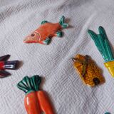 Set of 10 ceramics animals, fish, butterfly