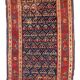 Tapis couloir ancien persan kurde fait main, usé, 103 cm x 375 cm, années 1900.