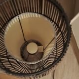 Wicker rattan floor lamp