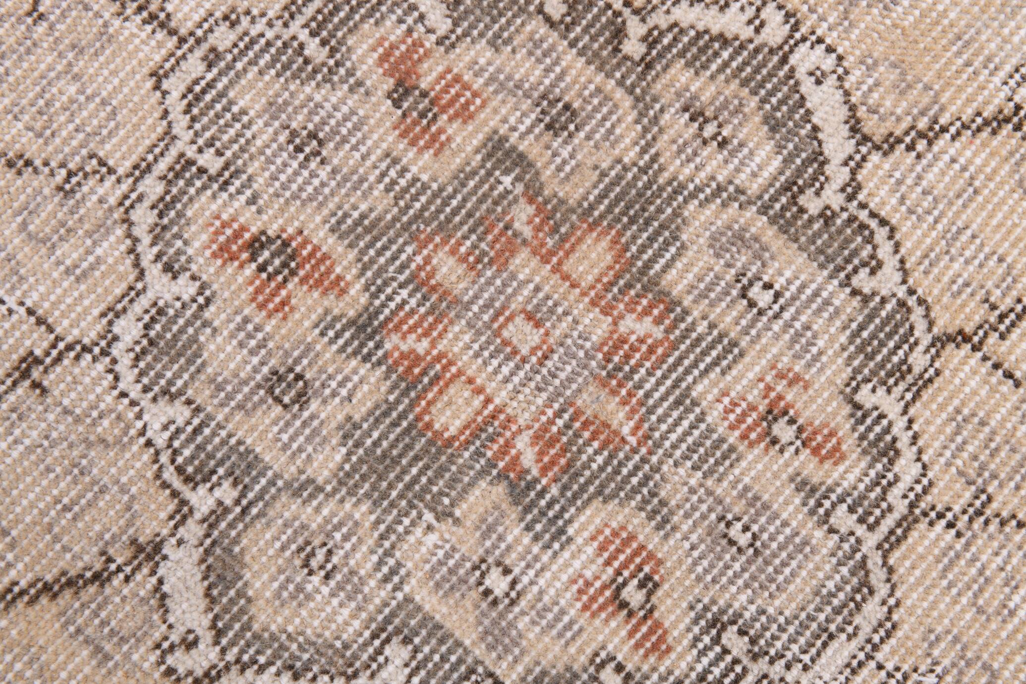 6x9 Ash Gray Handmade Wool Turkish Vintage Rug, 188x290Cm SK 5073