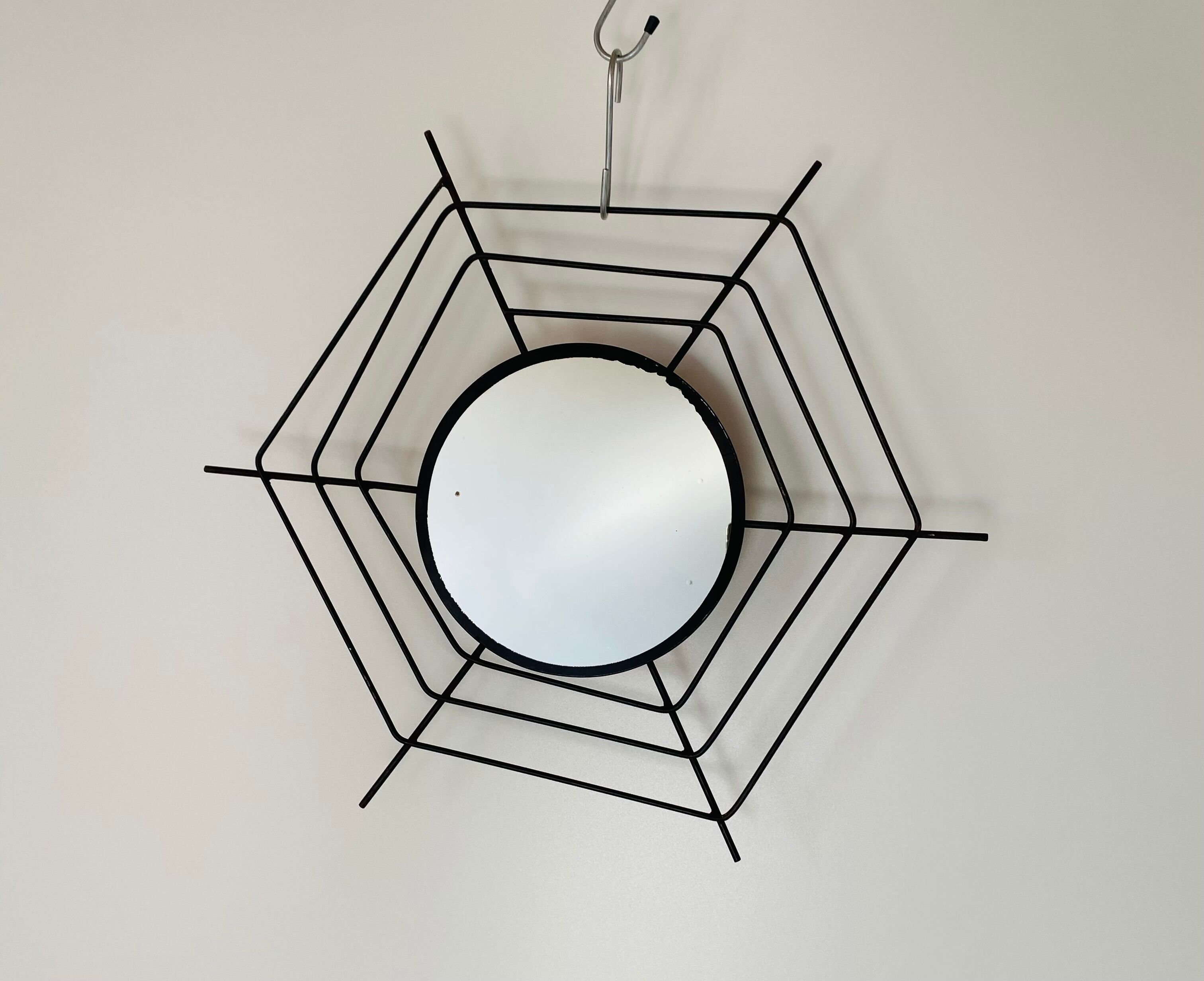 1960s vintage spiderweb wall mirror, 64 cm
