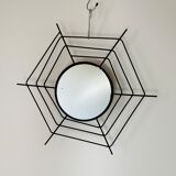 1960s vintage spiderweb wall mirror, 64 cm