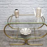 Bauhaus Tubular Brass Side Table, 1930s