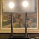 70's design lamp. Chrome with white and smoked grey Plexiglas.