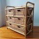 Commode vintage en rotin clair