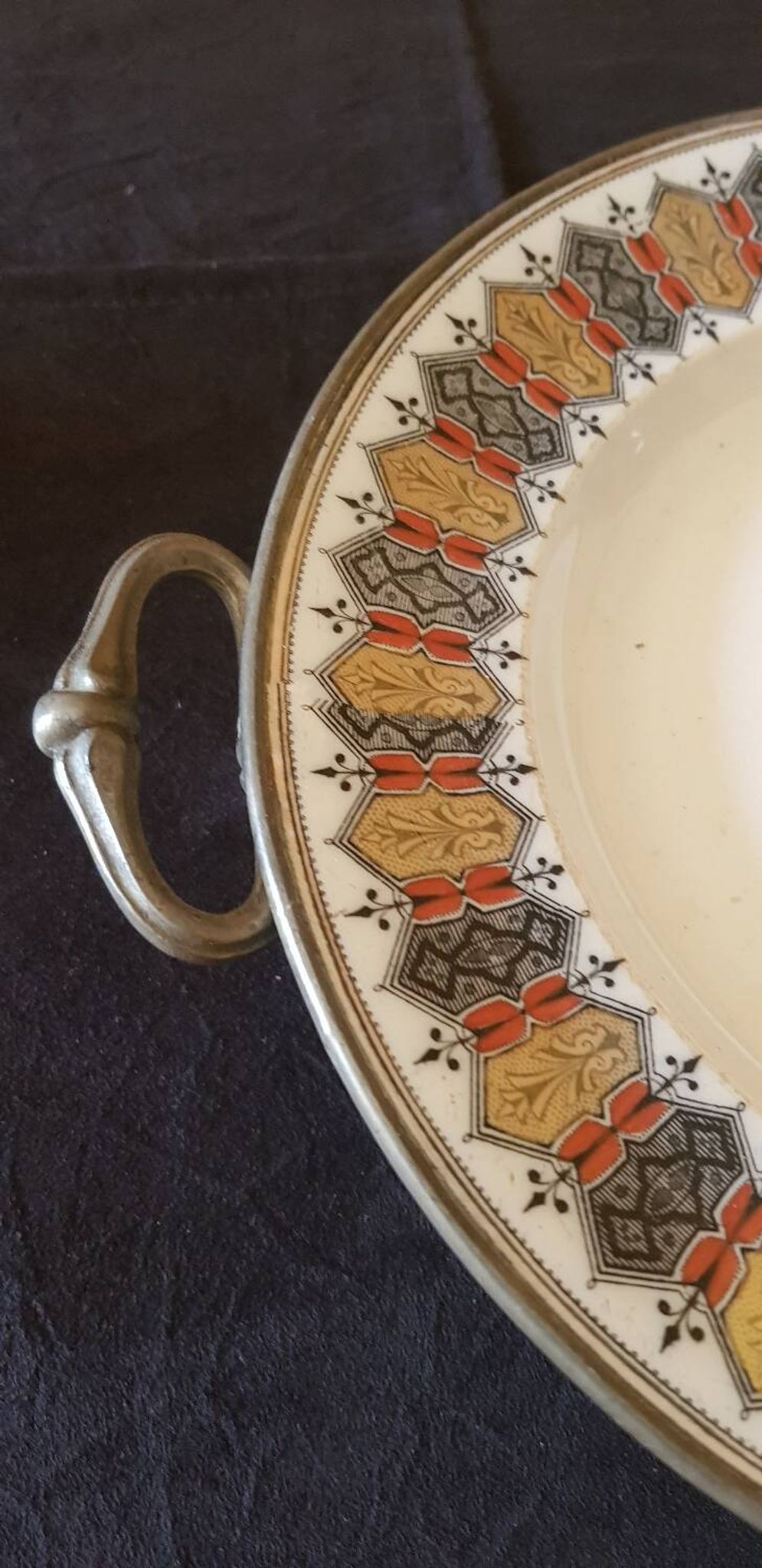 Heated plate. 19th century dish warmer.