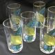6 verres à orangeade en verre, années 1970