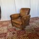 Vintage club armchair in cowhide leather